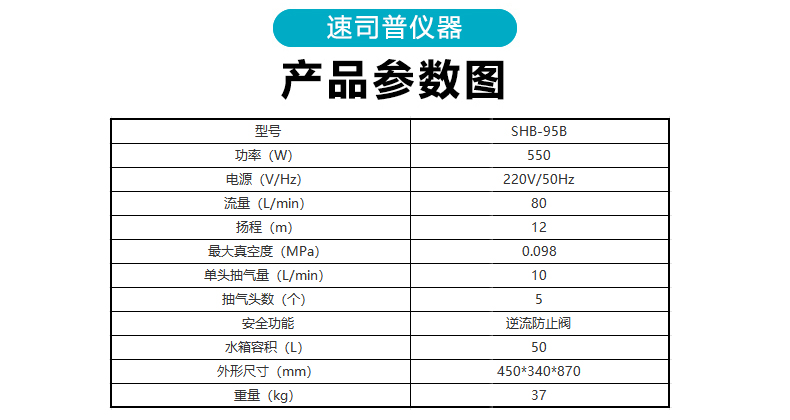 立式循环水真空泵参数1-5L