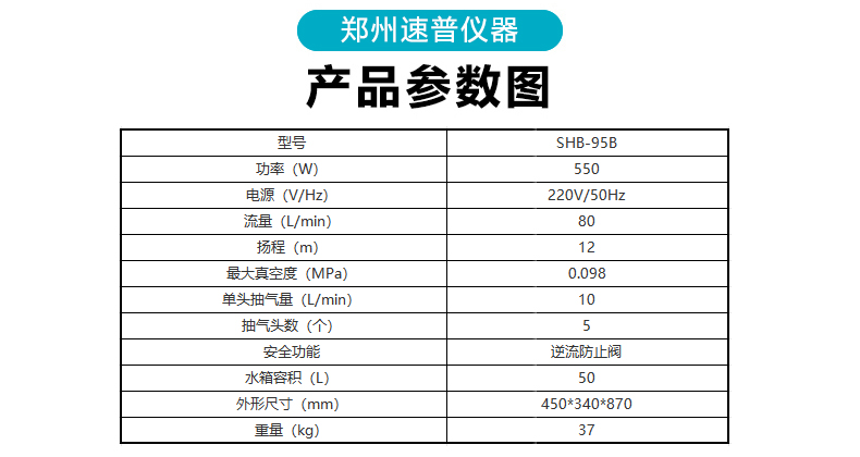 立式循环水真空泵参数1-5L